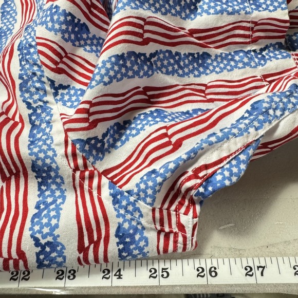 Tommy Hilfiger Shirt Mens Large Red White Blue USA Flag Stars‎ Stripes Button Up - Picture 7 of 10